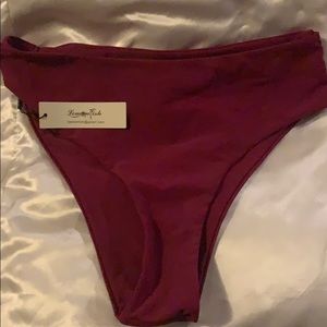 XL Magenta/Purple Lemon Fish Bikini & White Top